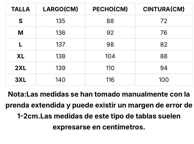Guía de tallas