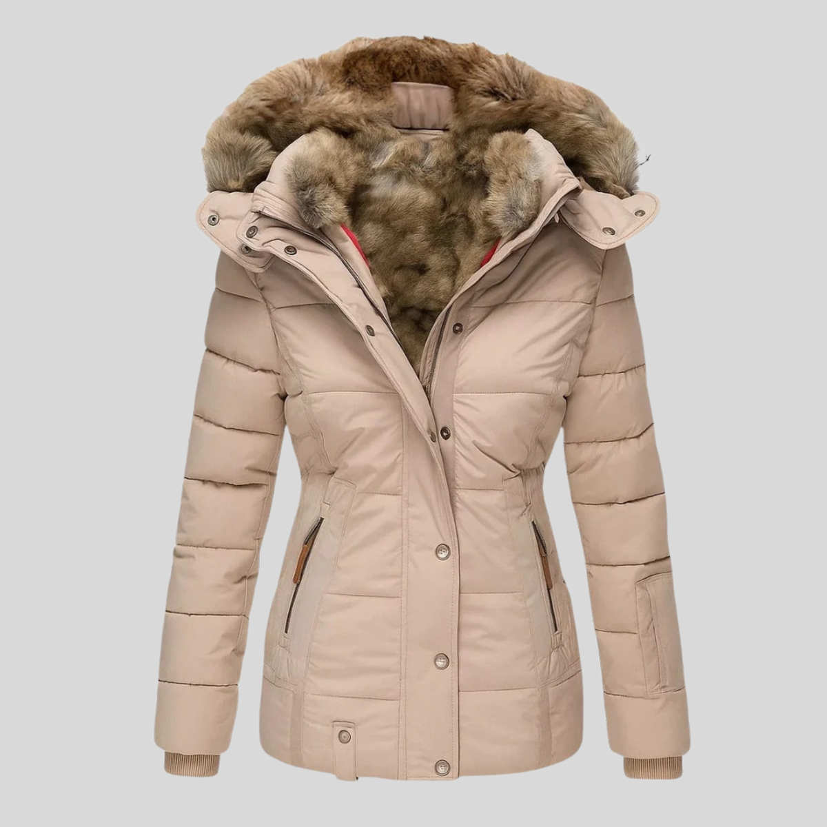 Bruna™ | Parka acolchada con capucha de pelo sintético