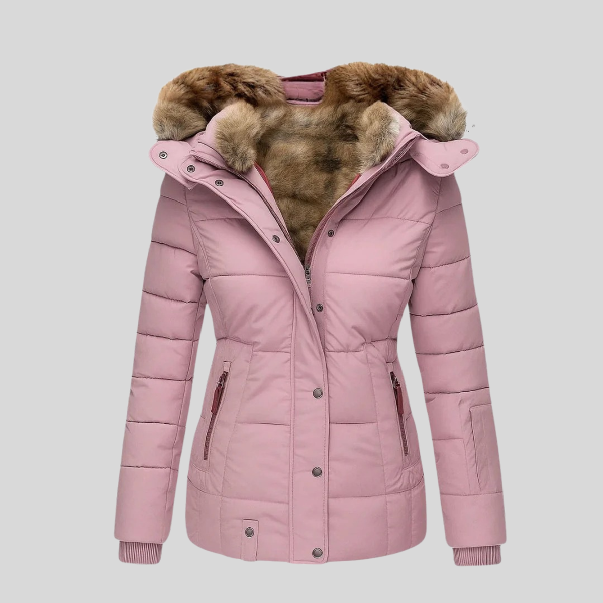Bruna™ | Parka acolchada con capucha de pelo sintético