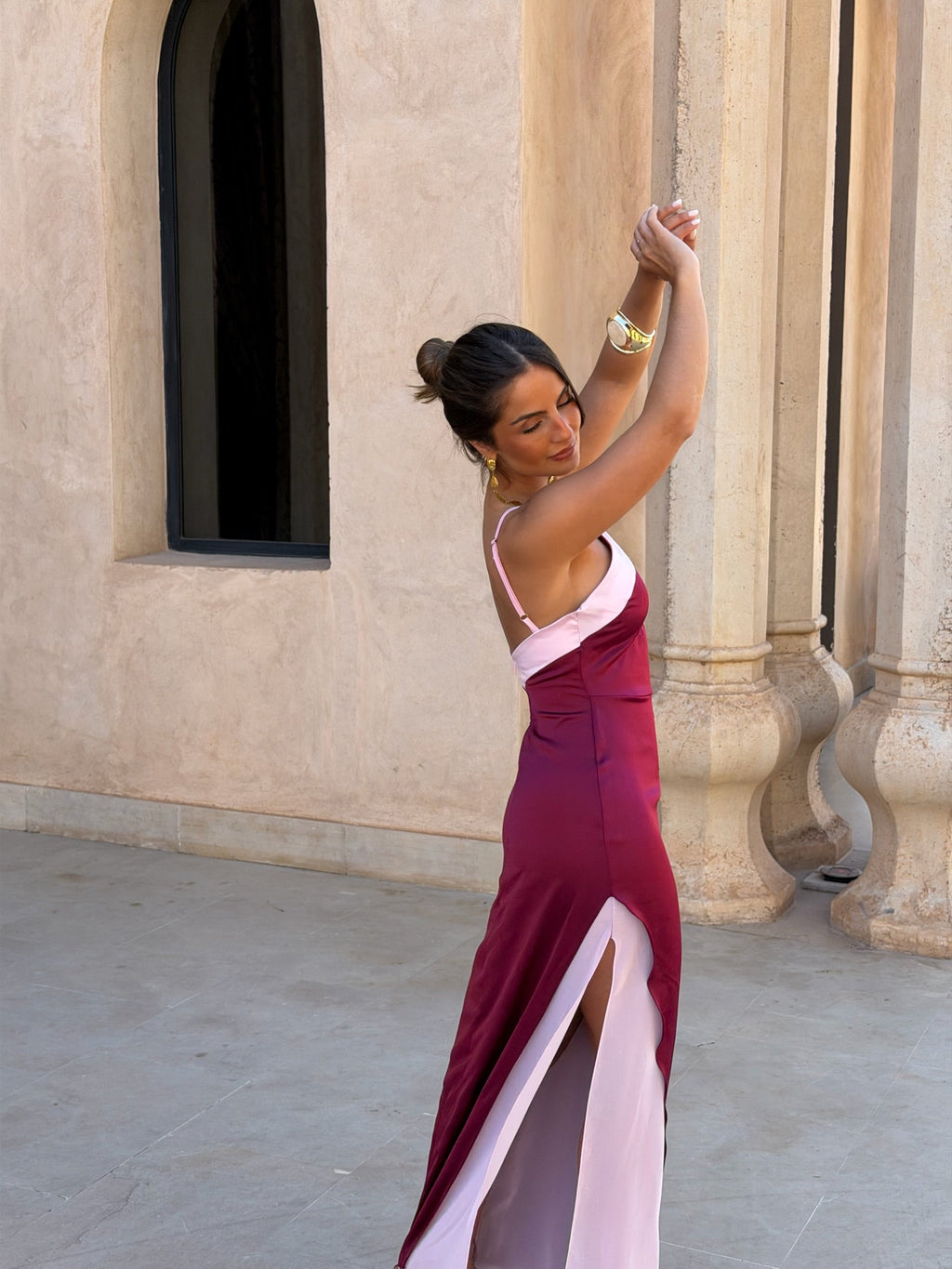 Vestido Oasis en color burdeos