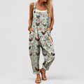 Mono Suave Floral con Estampado de Gallinas y Bolsillos