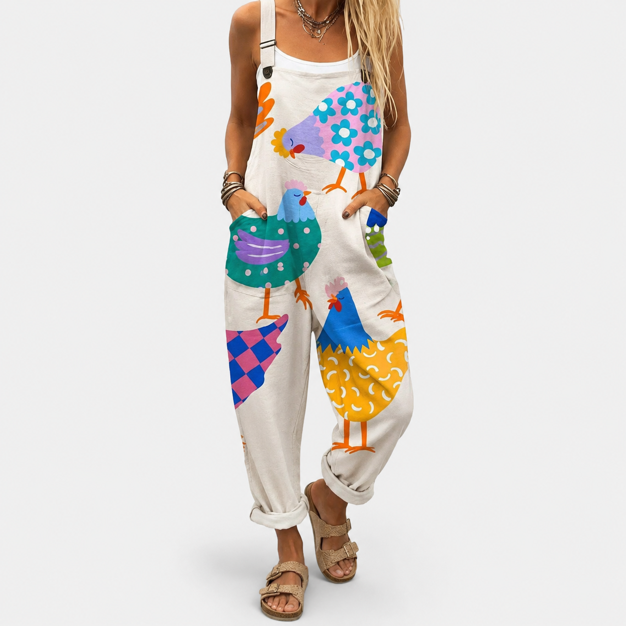 Mono Suave con Estampado Gallinas de Colores