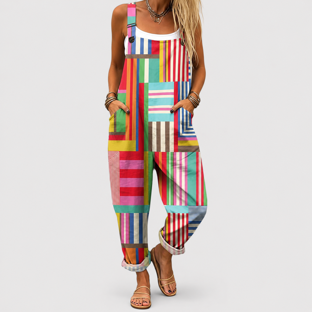 Salopette Patchwork Colorata Comfort