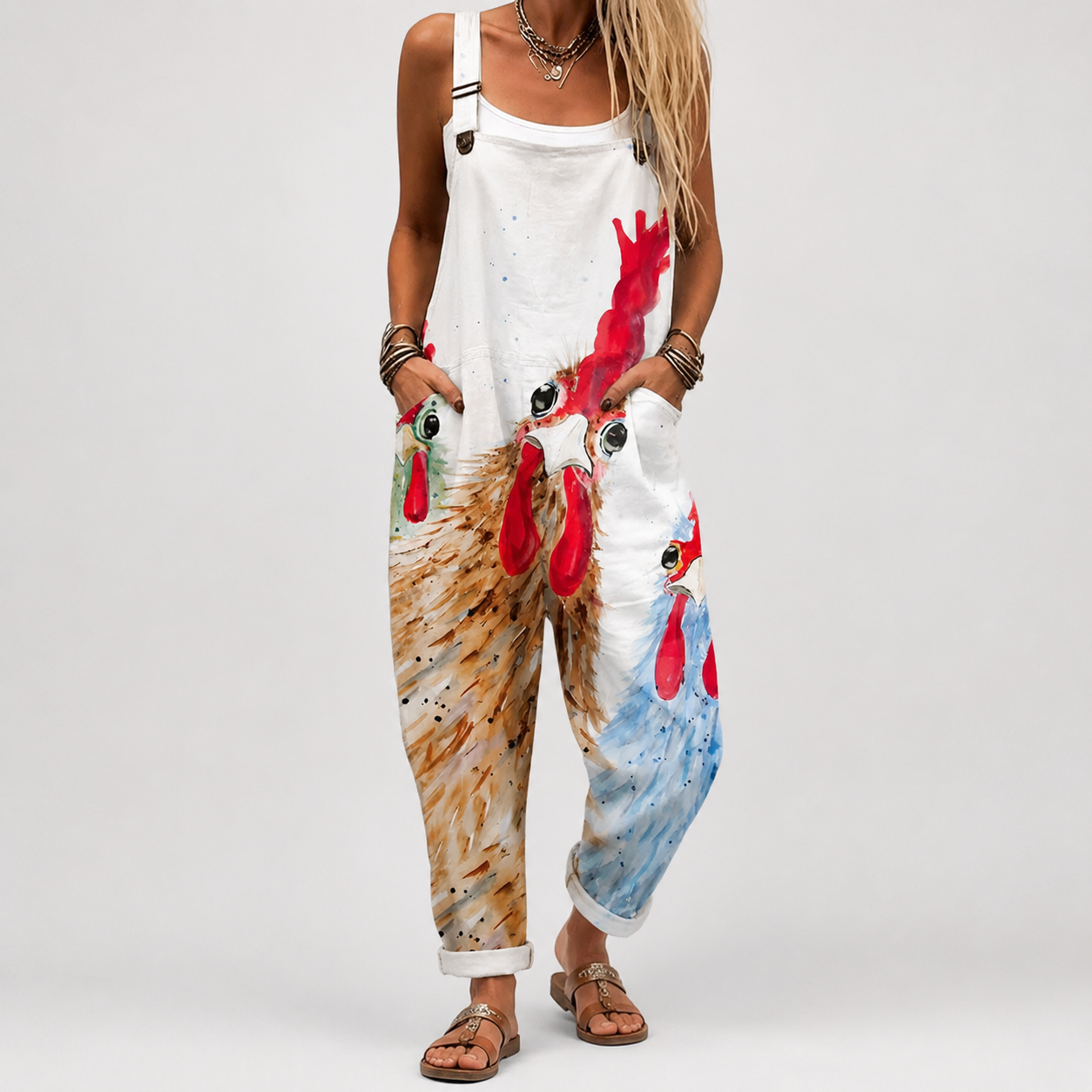 Mono Suave con Estampado Gallinas Country