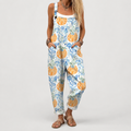 Mono Suave con Calabazas y Motivos Florales Azules
