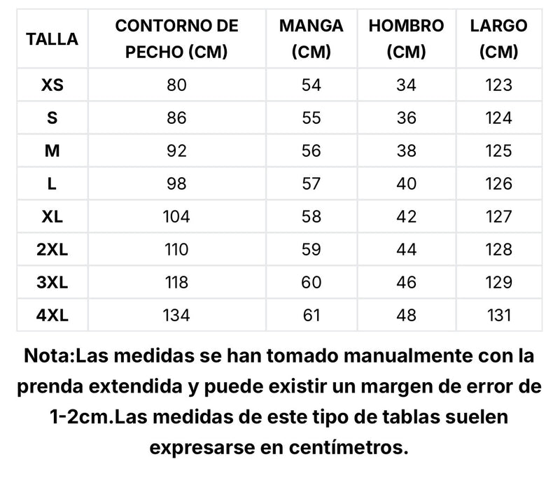 Guía de tallas