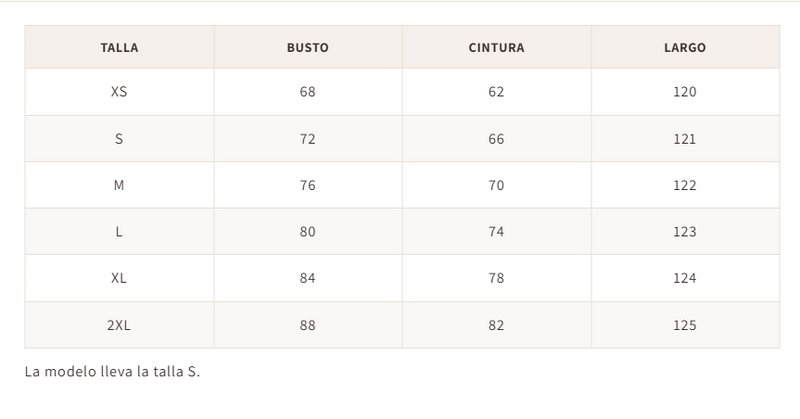 Guía de tallas