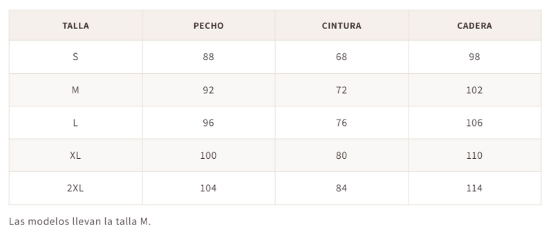 Guía de tallas