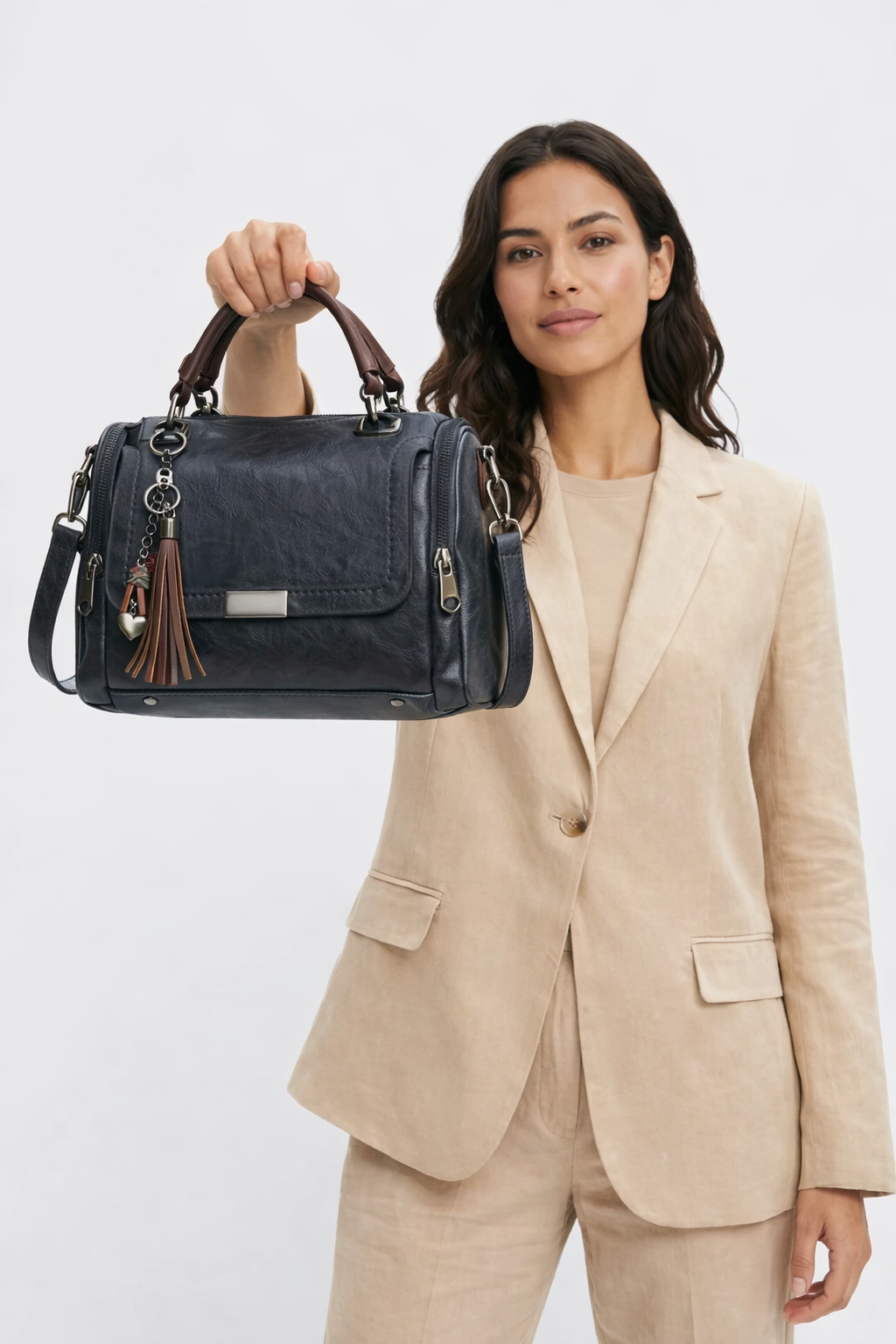 Bolso de Hombro con Borlas Mujer