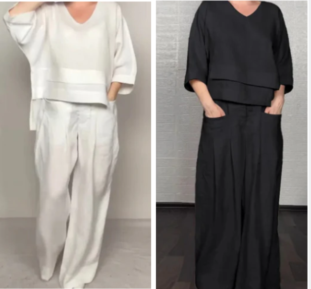 Sara | Conjunto de dos piezas de algodón y lino