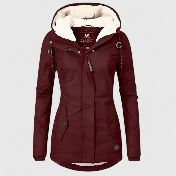 Perla™ | Parka impermeable con capucha forrada de polar