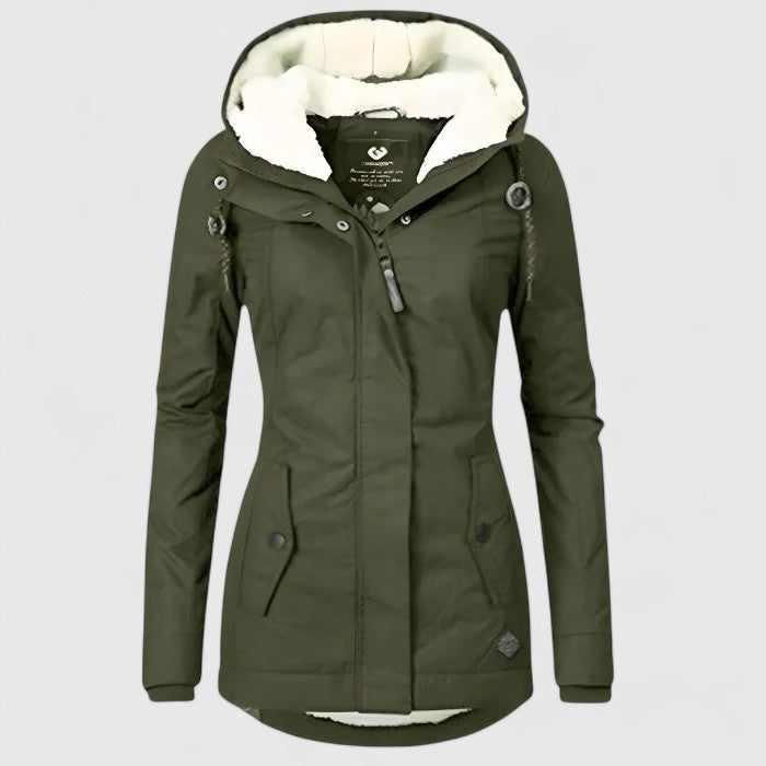 Perla™ | Parka impermeable con capucha forrada de polar