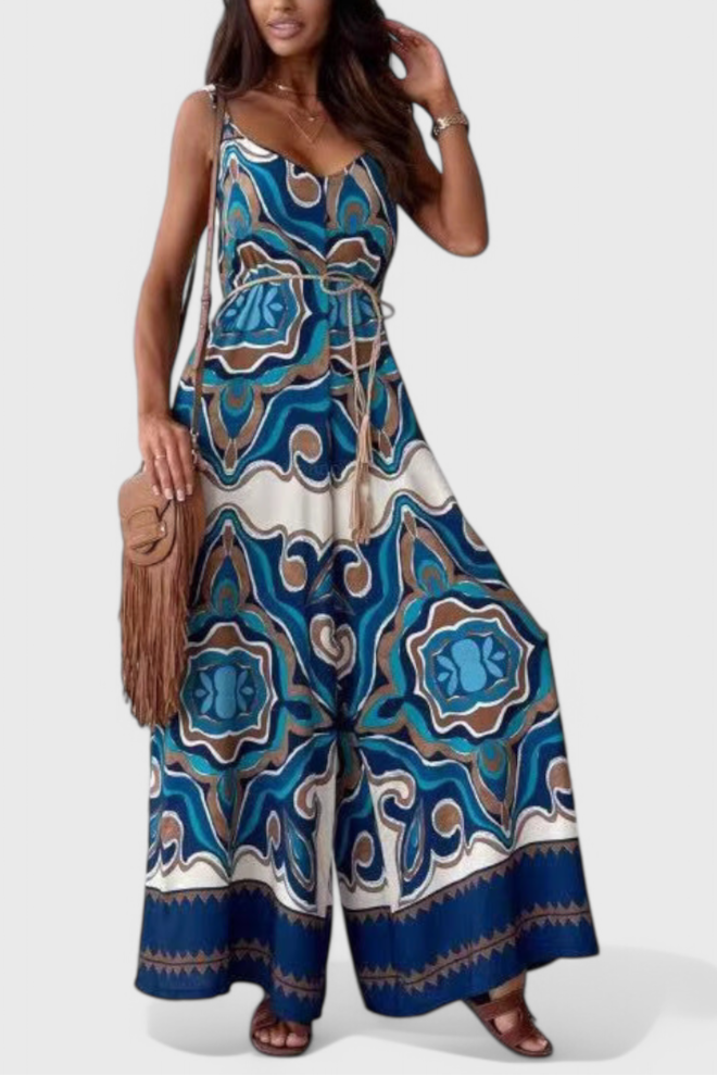 Gabriella | Mono de Pierna Ancha con Estampado Audaz