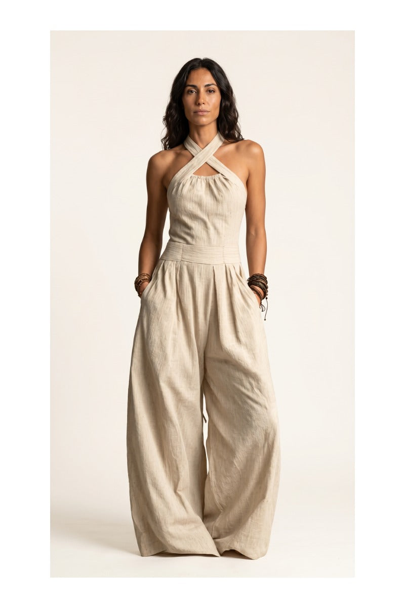 ARIADNA – Mono Elegante Con Escote Cruzado