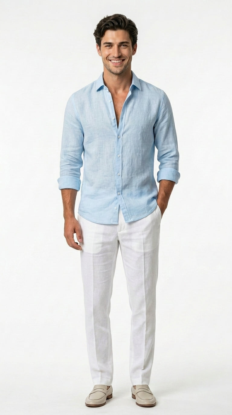 Elegante camisa de lino