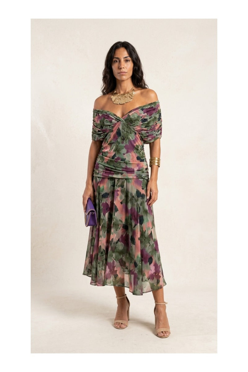 ANA | VESTIDO MAXI PLEAT ELEGANTE