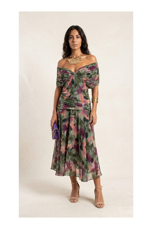ANA | VESTIDO MAXI PLEAT ELEGANTE