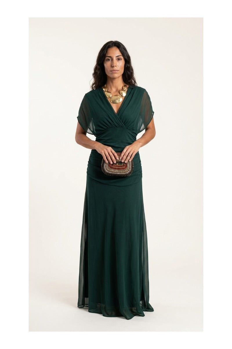 ANA | VESTIDO MAXI PLEAT ELEGANTE