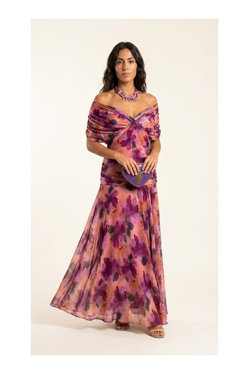 ANA | VESTIDO MAXI PLEAT ELEGANTE