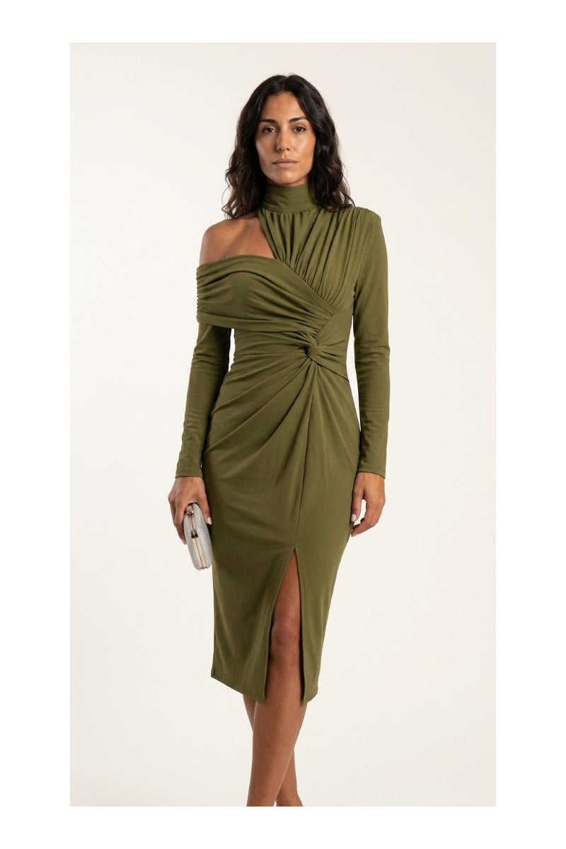 CELIA – Vestido Elegante Asimétrico Con Cuello Halter