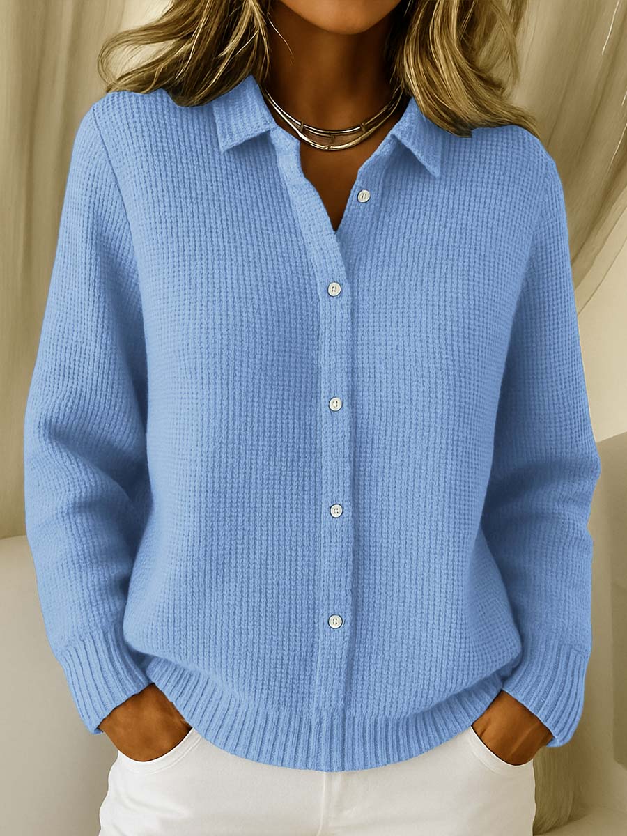 Elegante Blusa de Punto con Botones