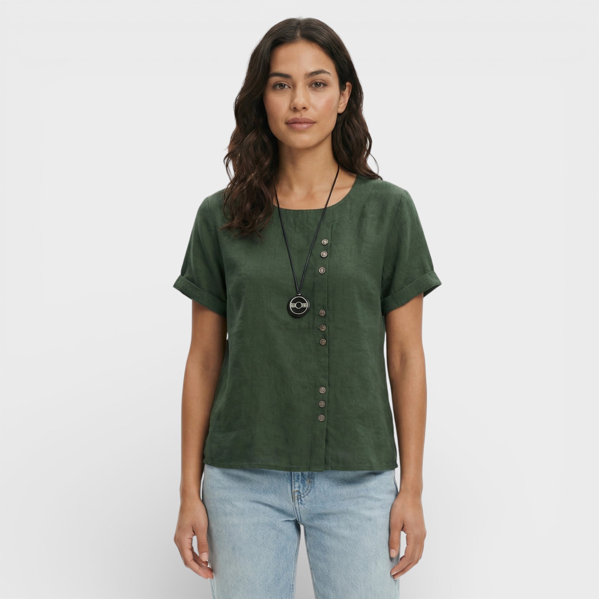 Blusa Lisa Manga Corta Mujer