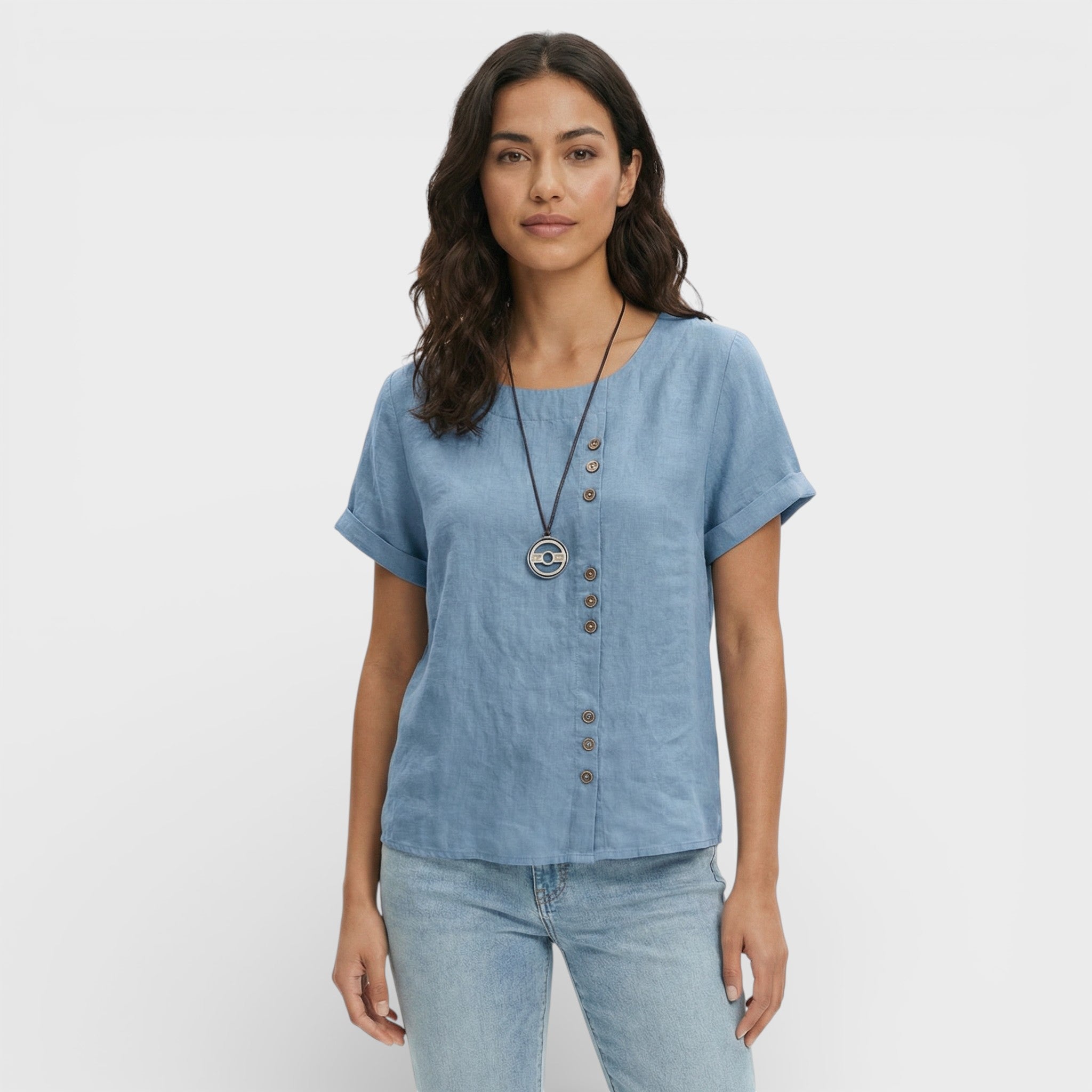 Blusa Lisa Manga Corta Mujer