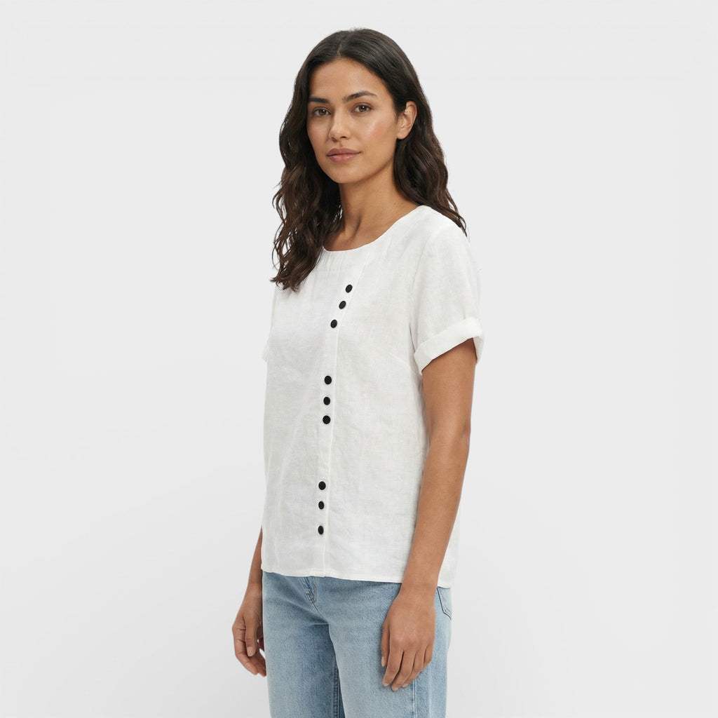 Blusa Lisa Manga Corta Mujer