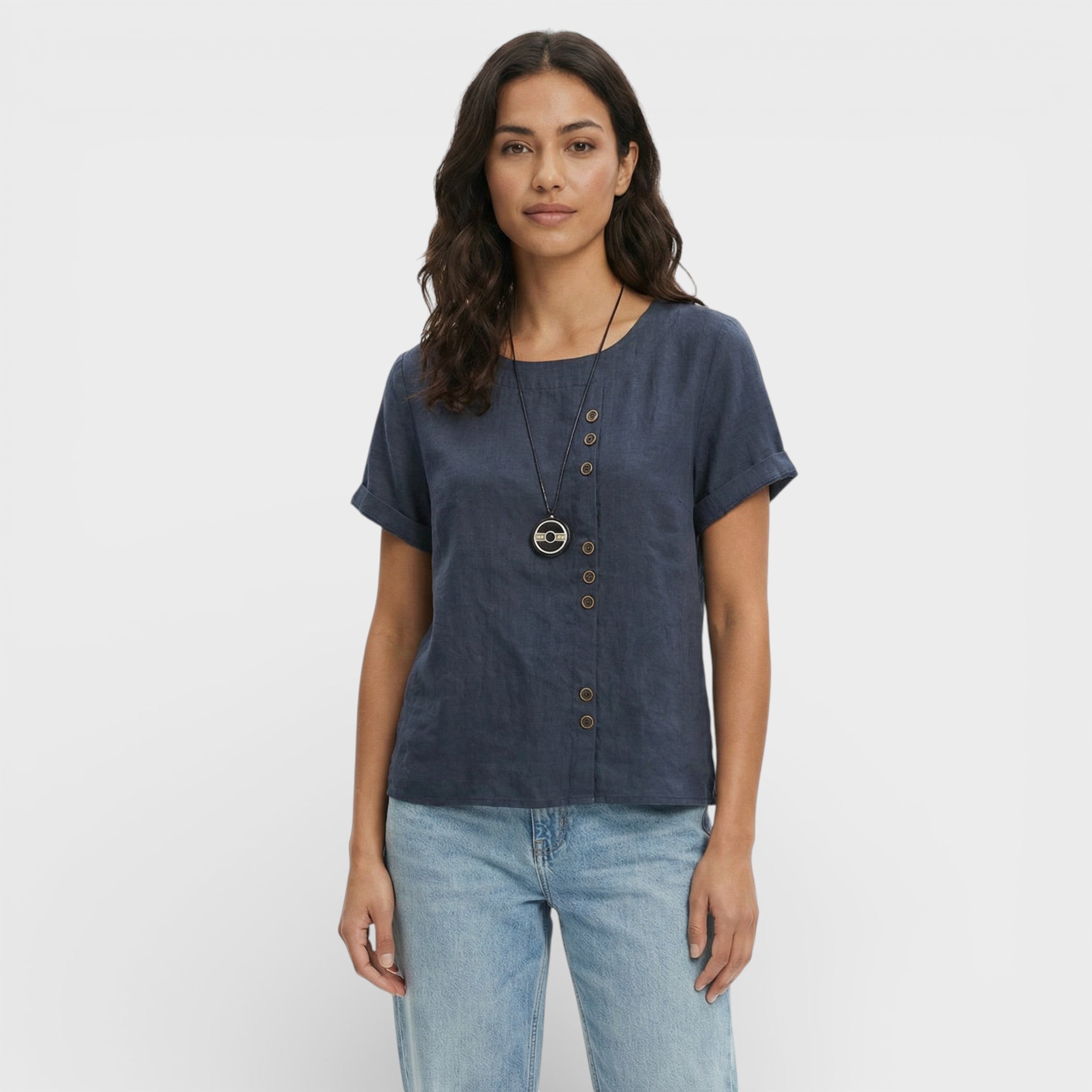 Blusa Lisa Manga Corta Mujer