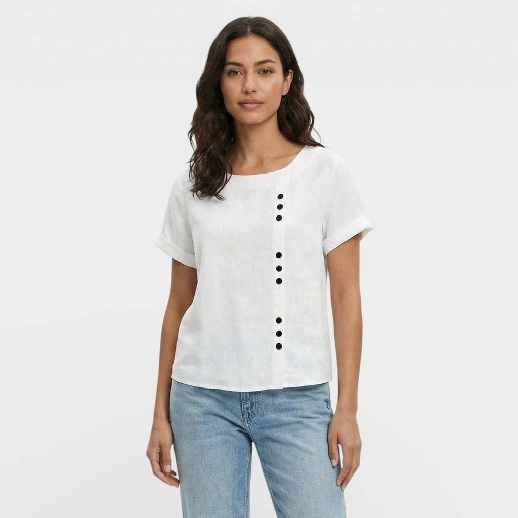 Blusa Lisa Manga Corta Mujer