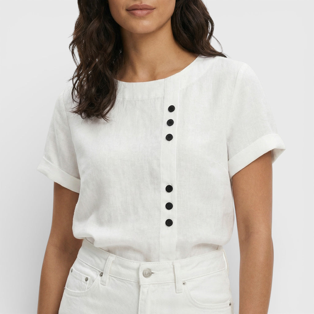 Blusa Lisa Manga Corta Mujer