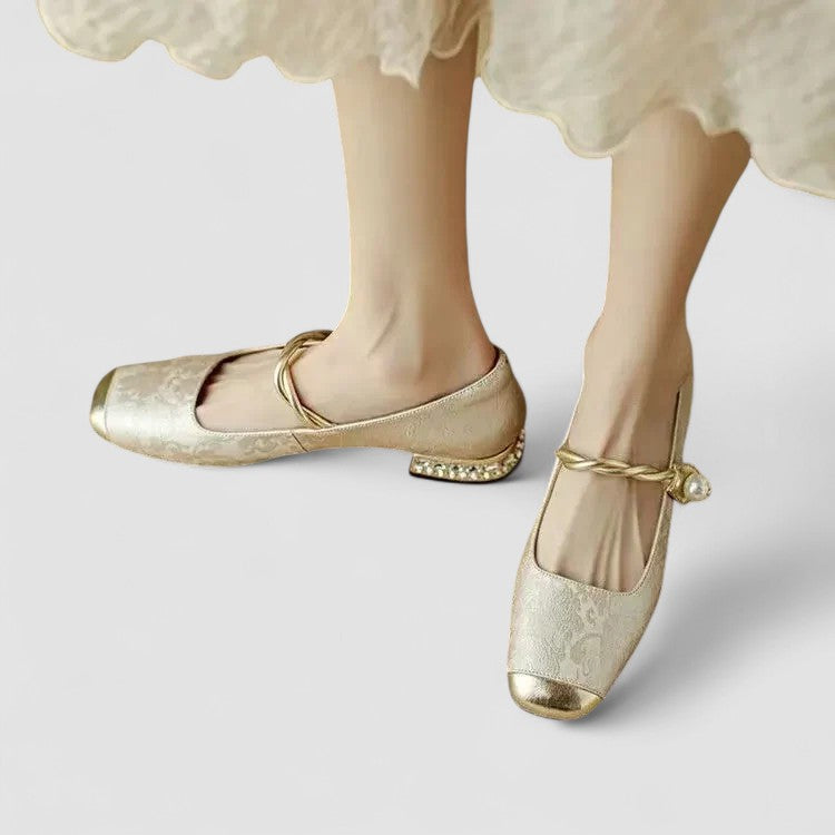 Isabella | Zapatos Satinados Tacón Joya Camila