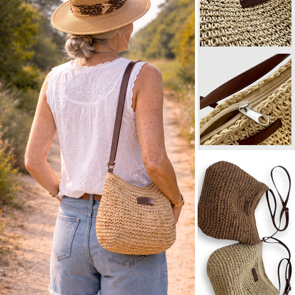 Duna | Bolso Trenzado Elegante - Marron Oscuro
