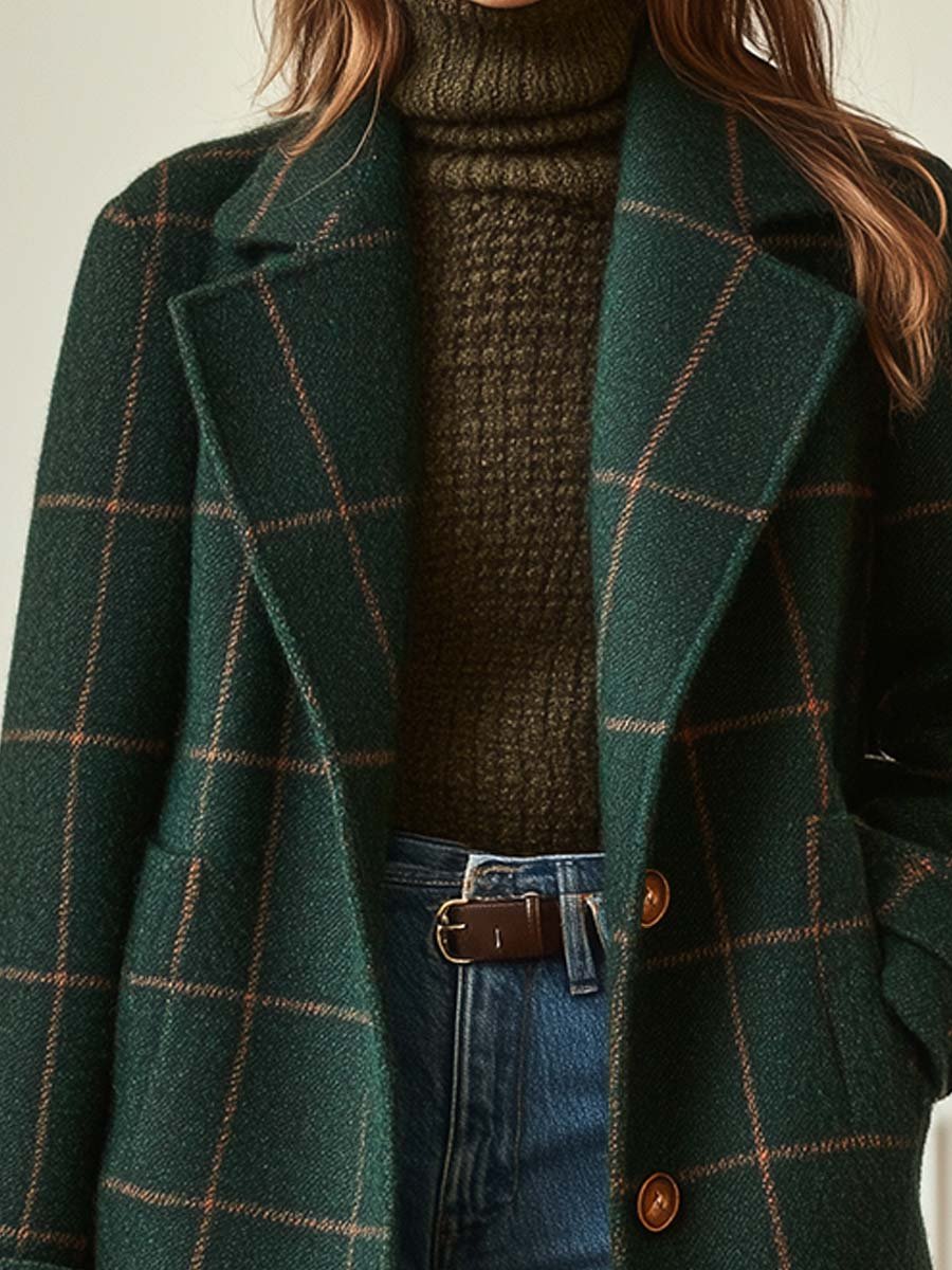 Sofia | Elegante Abrigo de Lana a Cuadros