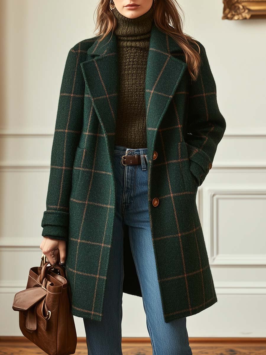 Sofia | Elegante Abrigo de Lana a Cuadros