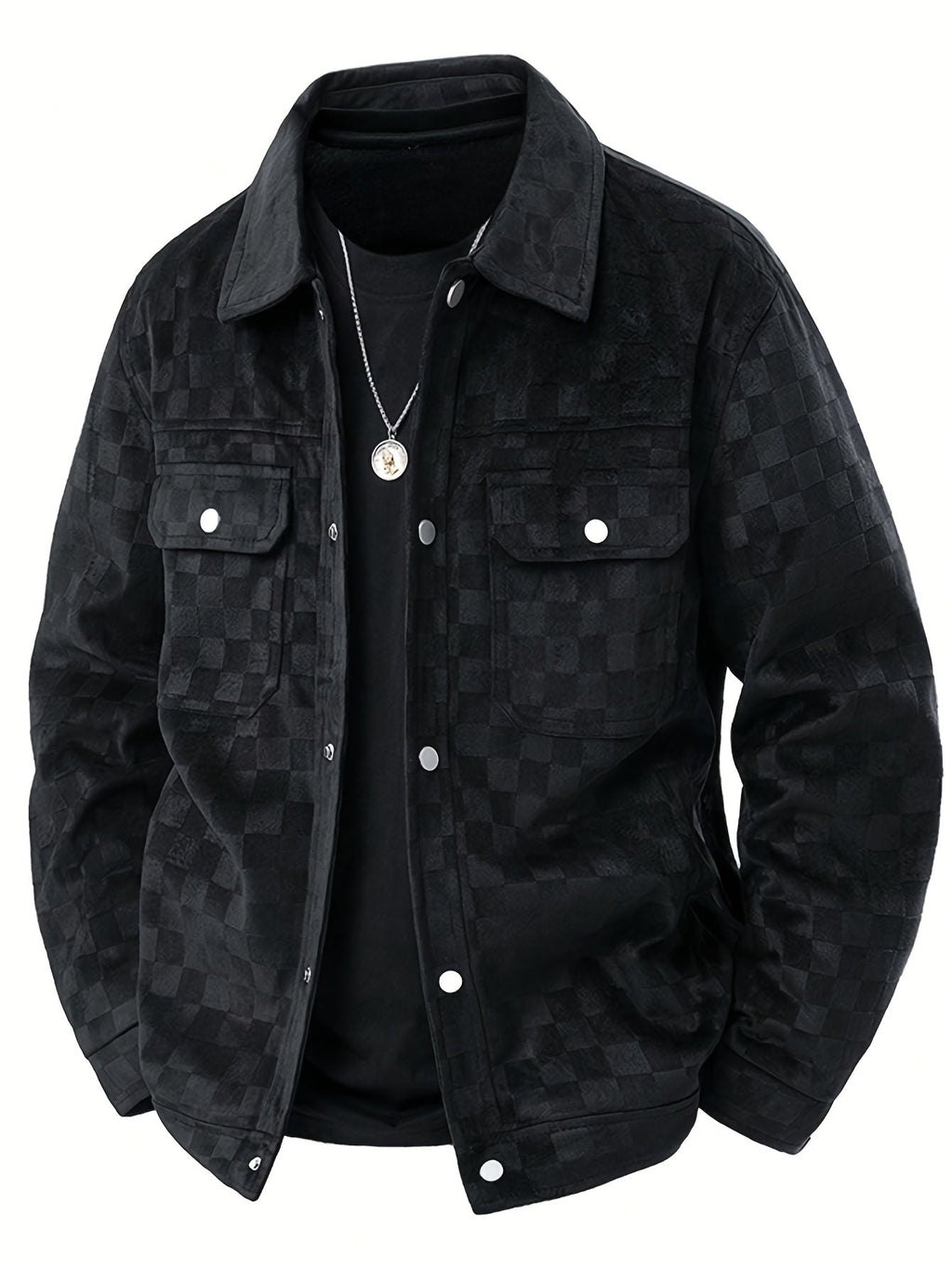 Mavrick Chaqueta Suede con Estampado de Cuadros