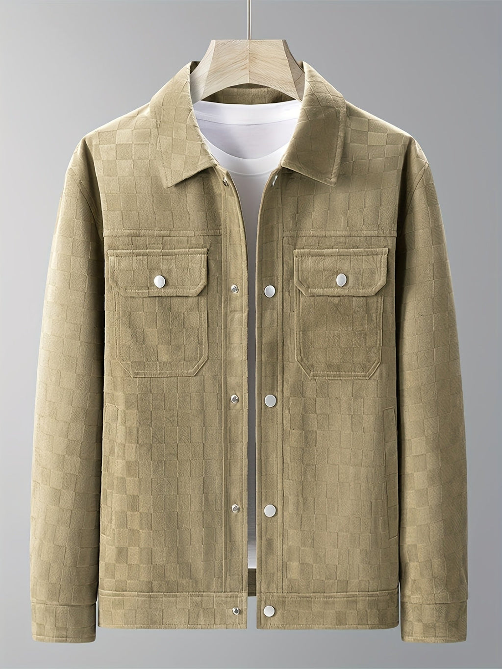 Mavrick Chaqueta Suede con Estampado de Cuadros