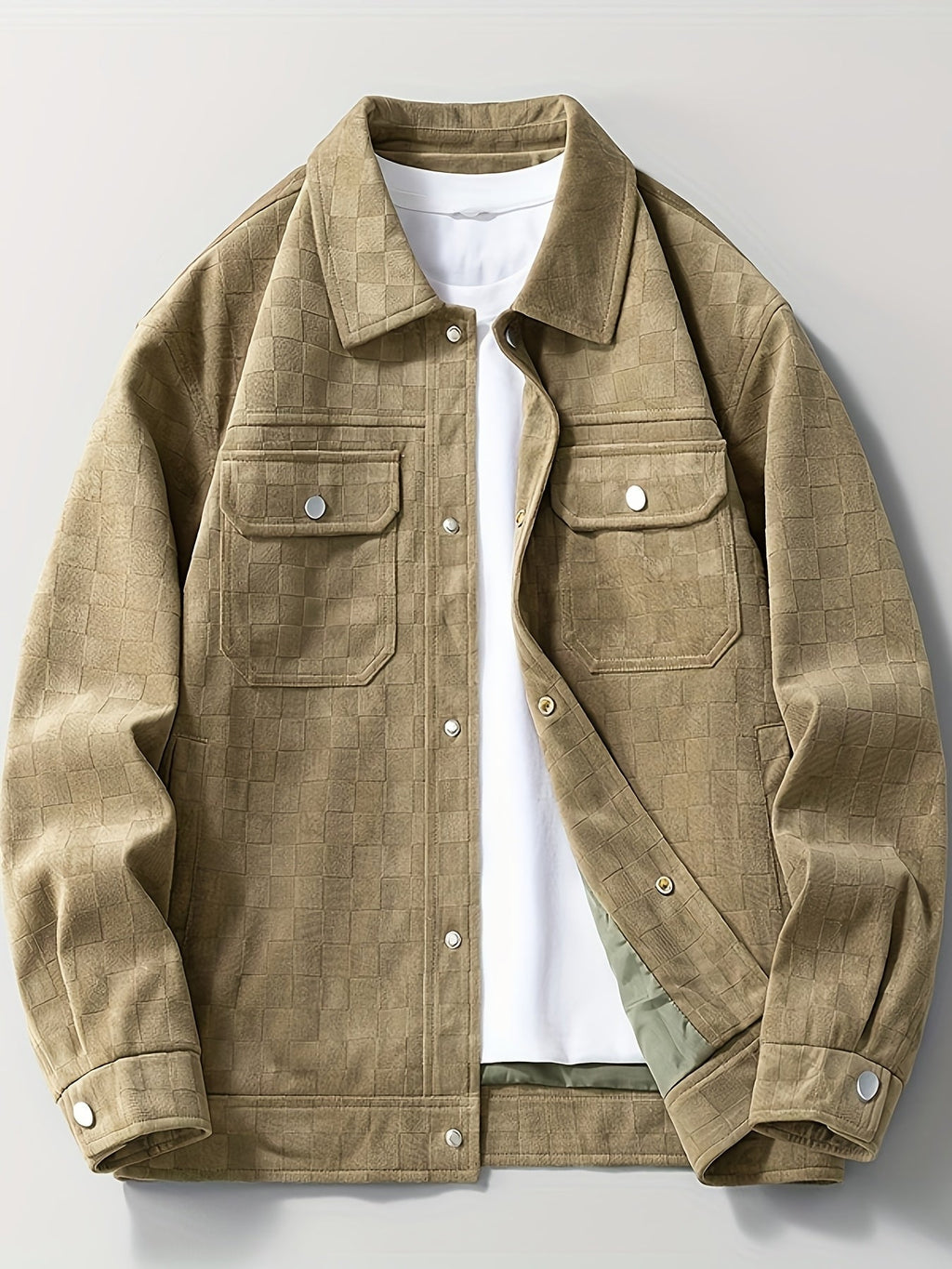 Mavrick Chaqueta Suede con Estampado de Cuadros