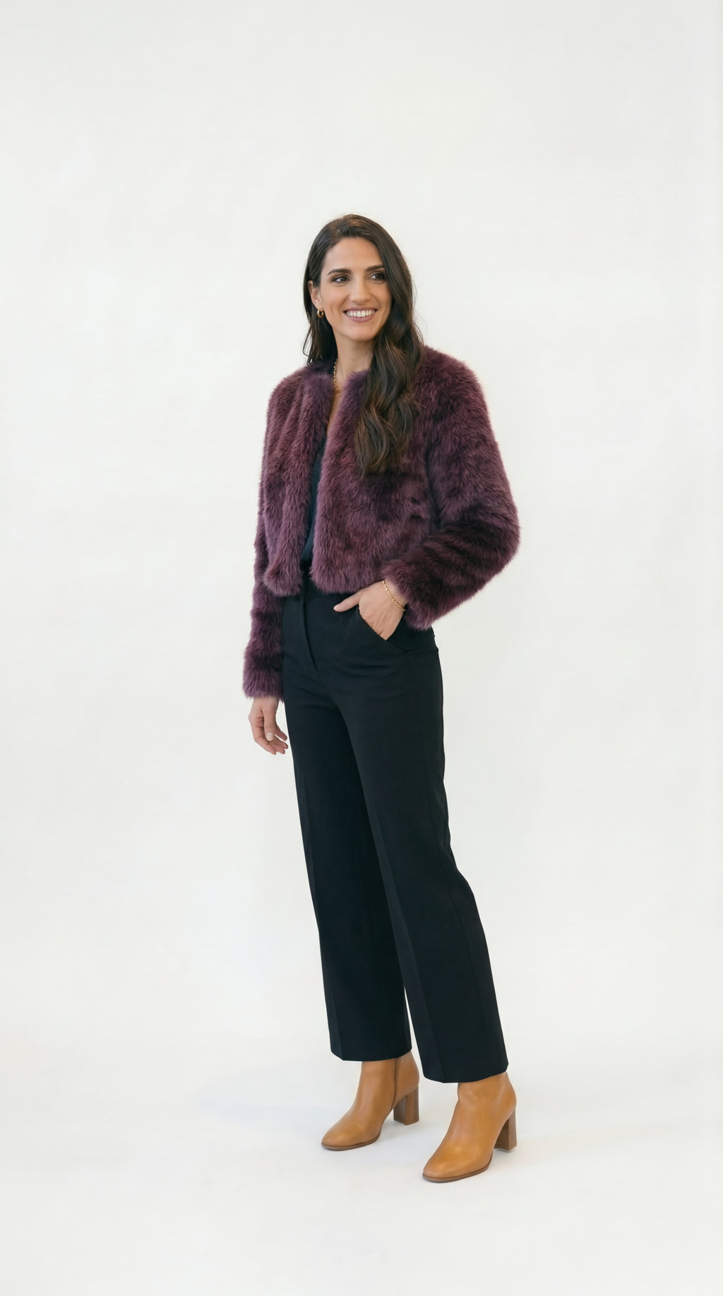 Chaqueta Corta de Piel Sintética Mujer