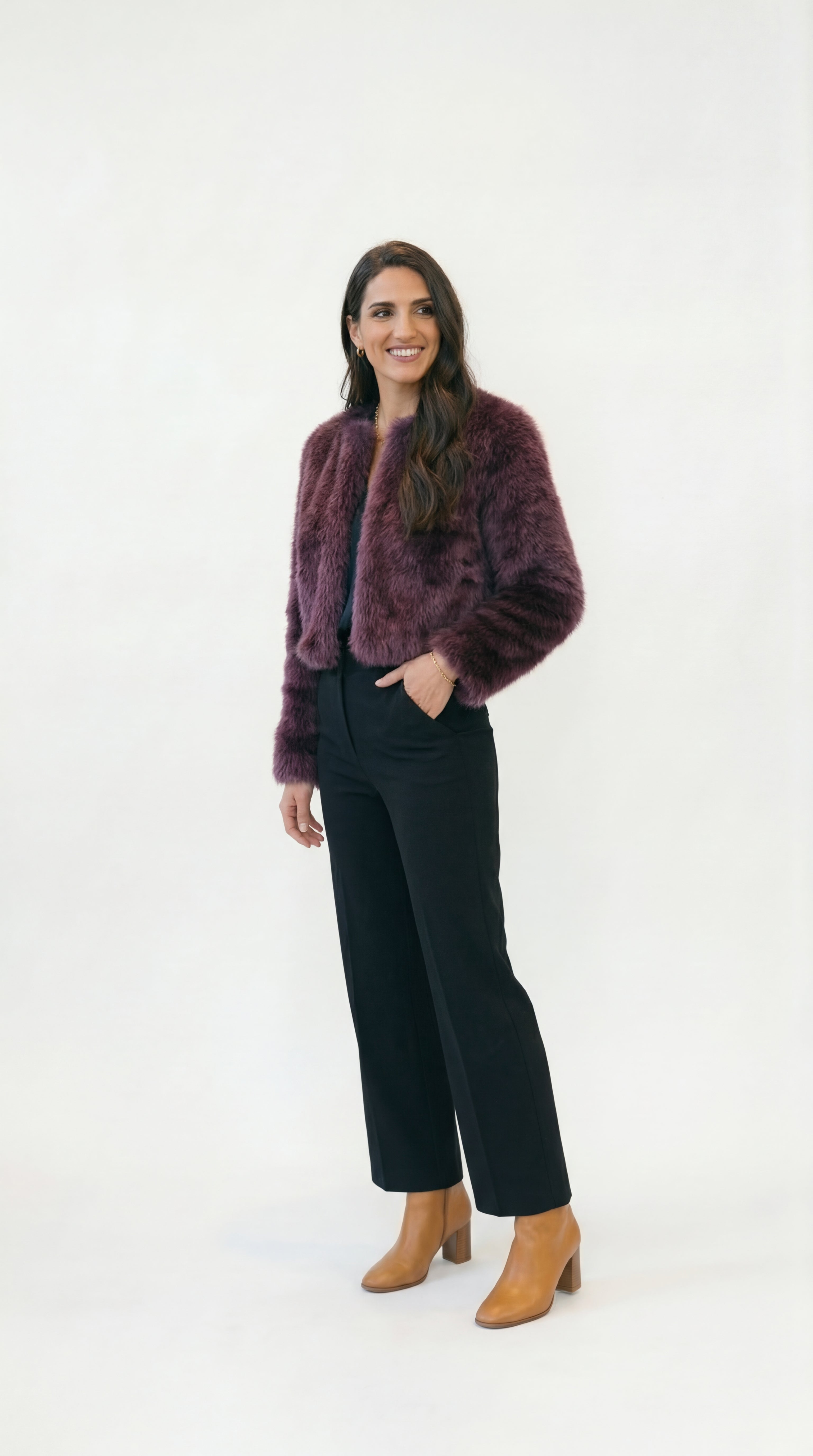 Chaqueta Corta de Piel Sintética Mujer