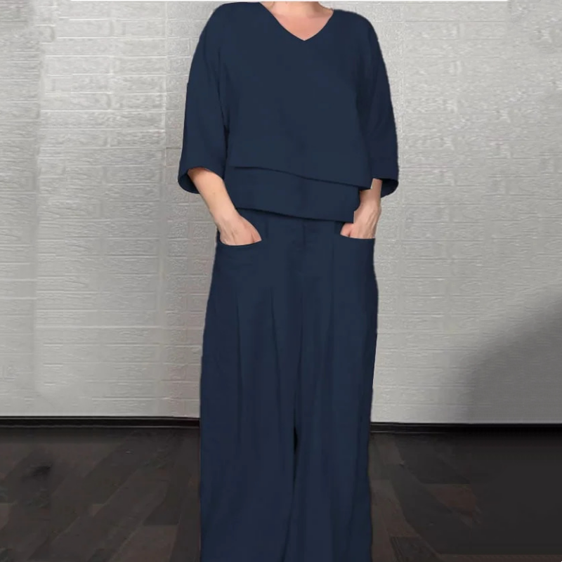 Sara | Conjunto de dos piezas de algodón y lino