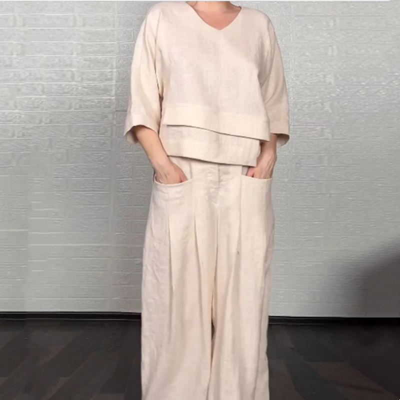 Sara | Conjunto de dos piezas de algodón y lino