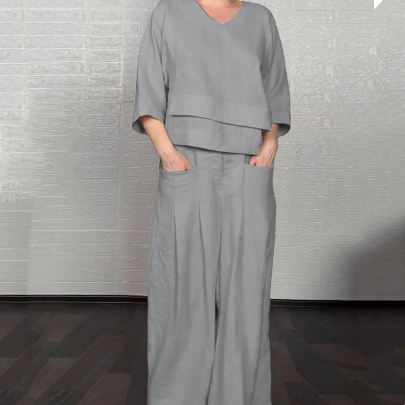 Sara | Conjunto de dos piezas de algodón y lino